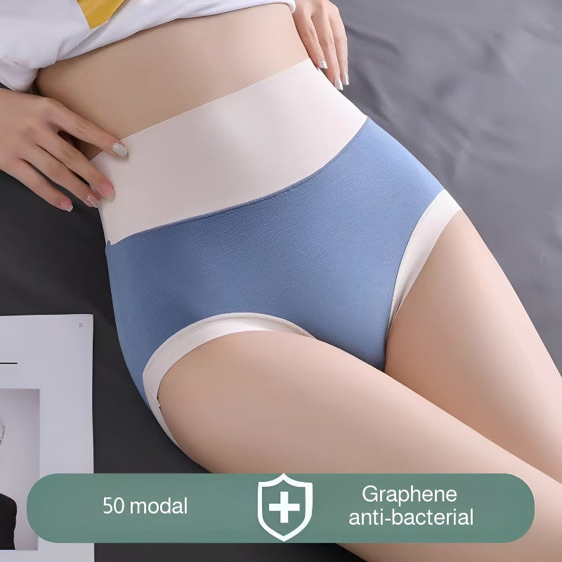 『Brelira』Modal Cotton  Seamless Panties  Breathable Ultra Soft Antibacterial Underwear Mid Waist High Waist Panty