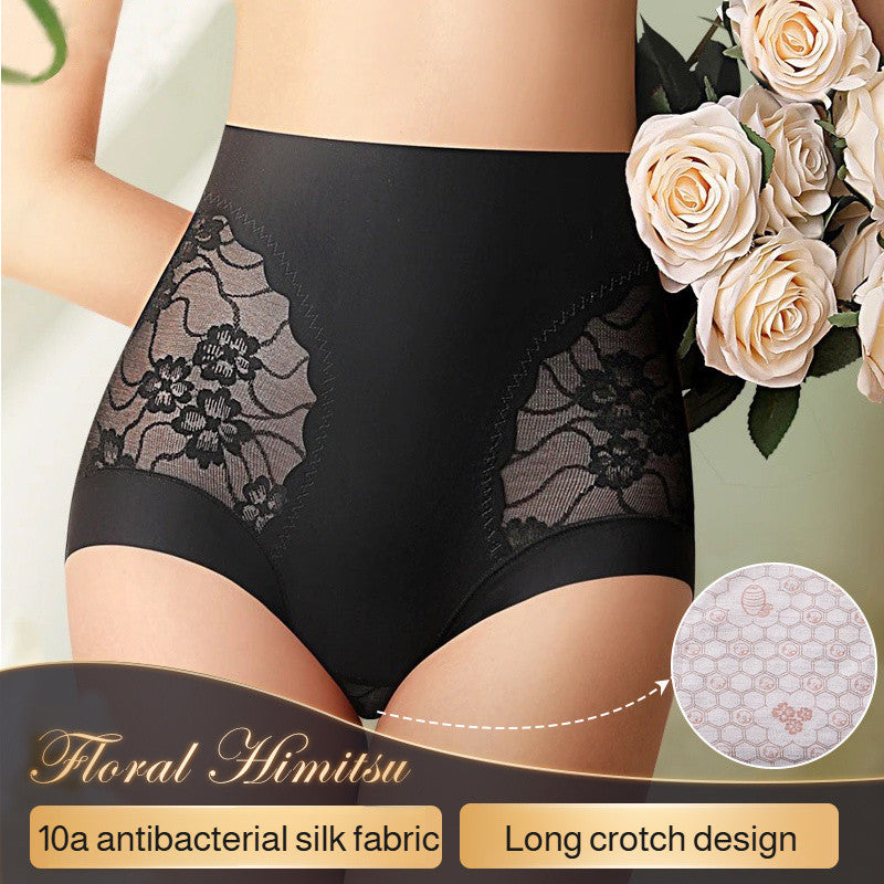 『Brelira』Mulberry Silk Lace Panties High Waist Shaping Panties 10A Antibacterial Seamless Tummy Control Breathable Underwear