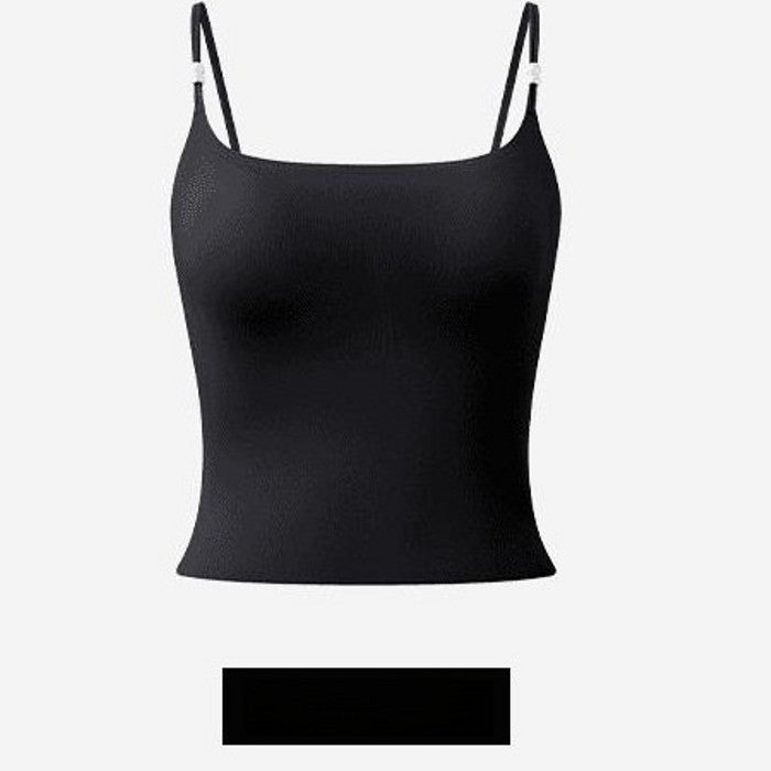 『Brelira』Camellia Seamless Camisole Fixed Cup Bra Breathable Full Coverage Basic Tank Top Wireless Vest