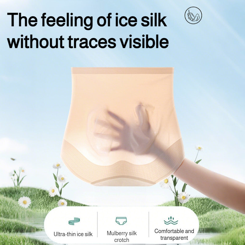 『Brelira』High Waist Jelly Panties Ice Silk Seamless Tummy Control Butt Lift  Breathable Slim Body Shaper/Corset/Panty