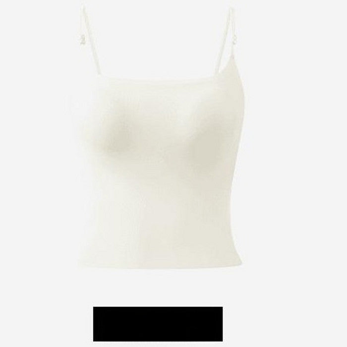 『Brelira』Camellia Seamless Camisole Fixed Cup Bra Breathable Full Coverage Basic Tank Top Wireless Vest