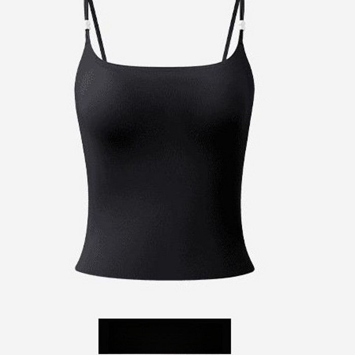 『Brelira』Camellia Seamless Camisole Fixed Cup Bra Breathable Full Coverage Basic Tank Top Wireless Vest