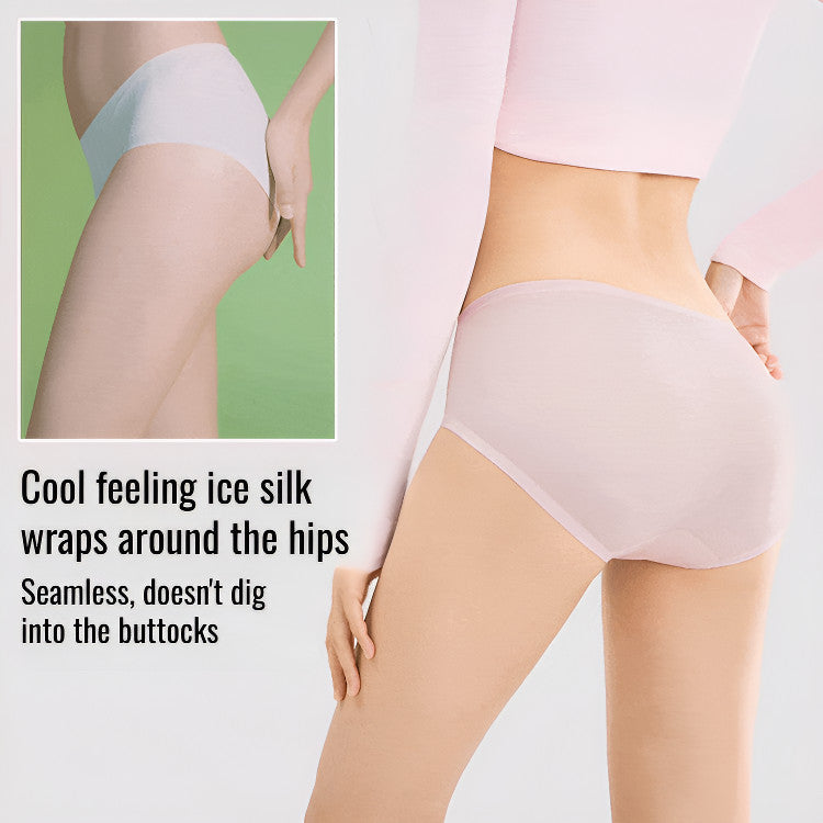 『Brelira』Ultra-Thin Ice Silk Seamless Panties Women Breathable Underwear Quick Drying Cotton Soft Lingerie