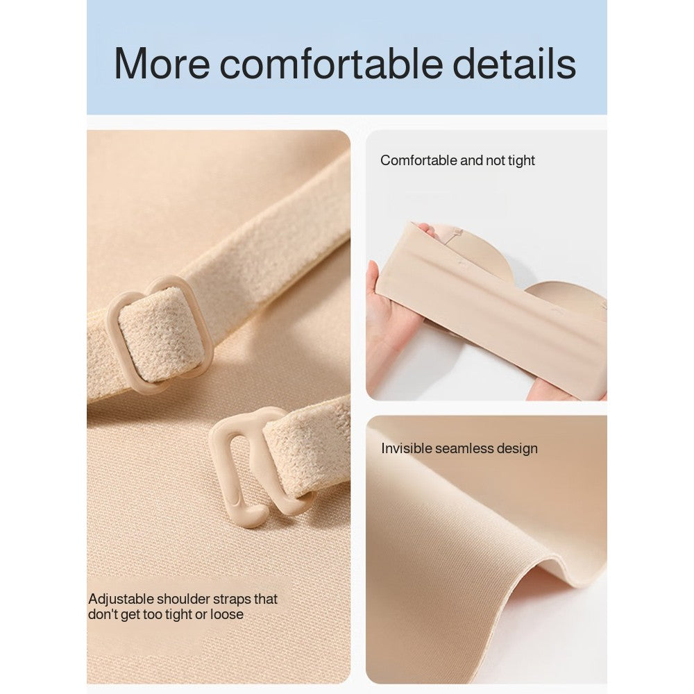 『Brelira』Dual Front Buckle Strapless Bra Anti-Slip Push-Up Seamless Lift Small Breasts Wireless Gathering Underwear