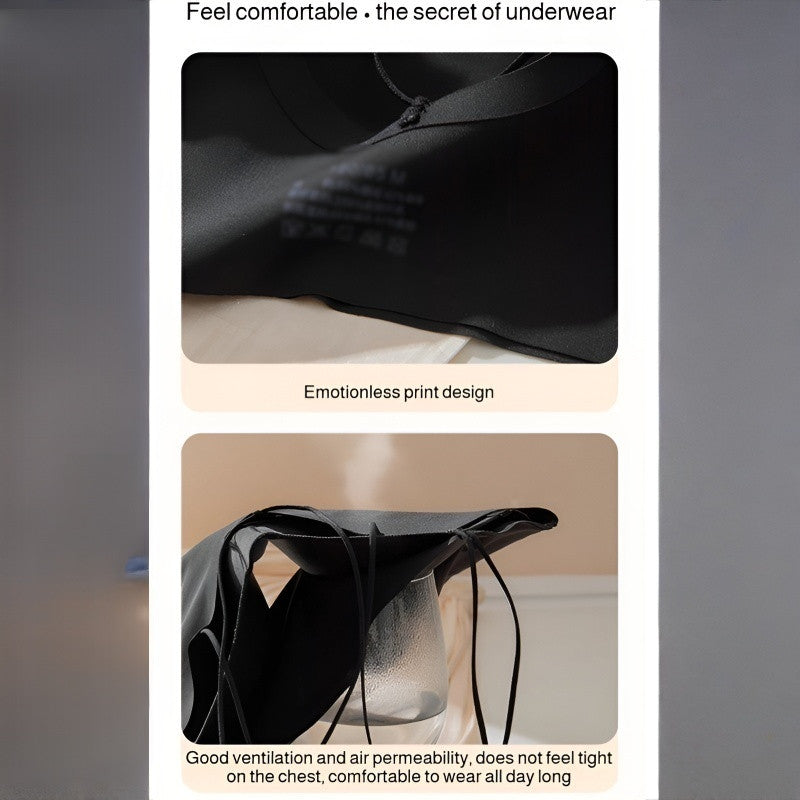 『Brelira』Crisscross Back Wireless Bra Full Cup Seamless Backless Bra Fixed Cup Soft Support Breathable Bralette