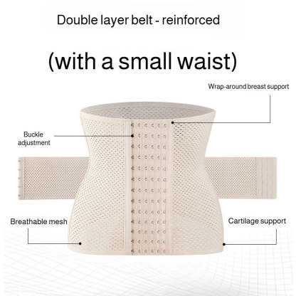 『Brelira』Waist Trainer Body Shaper Corset Belt Tummy Control Double Compression Slimming Girdle Postpartum Binder Breathable Shapewear