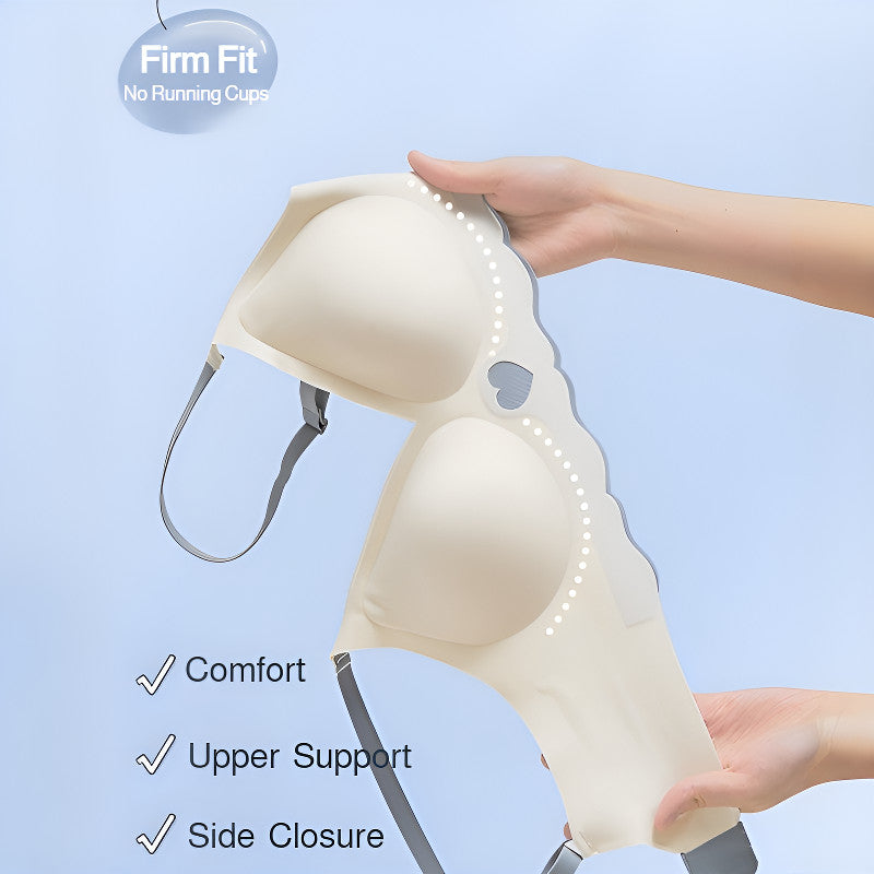 『Brelira』Seamless Push Up Bra Sets Anti-Sagging Jelly Support Wireless Underwear Peach Heart Undies Women Lingerie