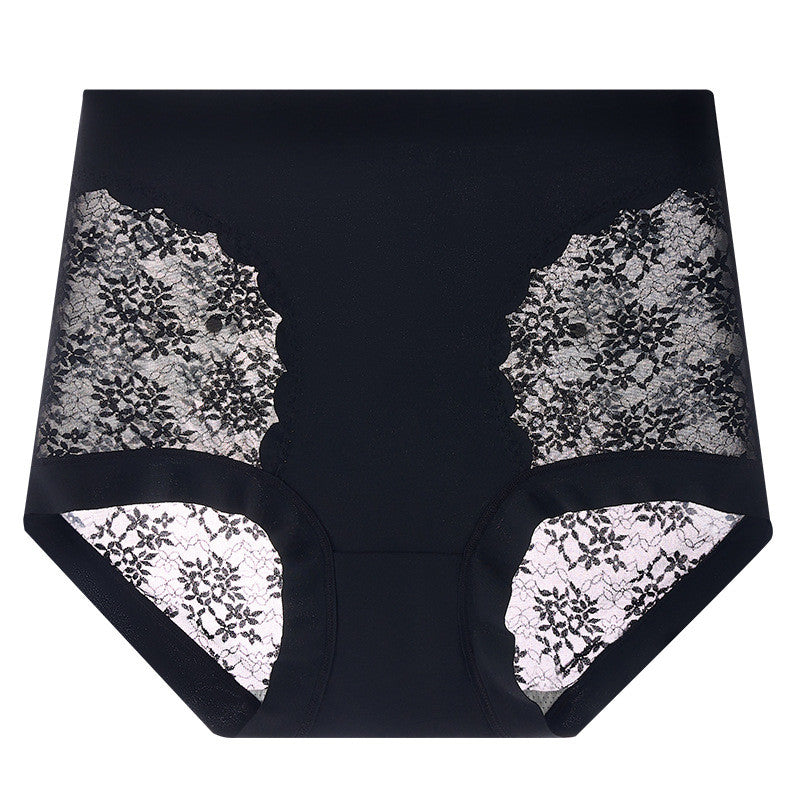 『Brelira』Lace Sexy Panties High Waist Breathable Seamless Mulberry Silk Panty Tummy Control Butt Lift Women Underwear