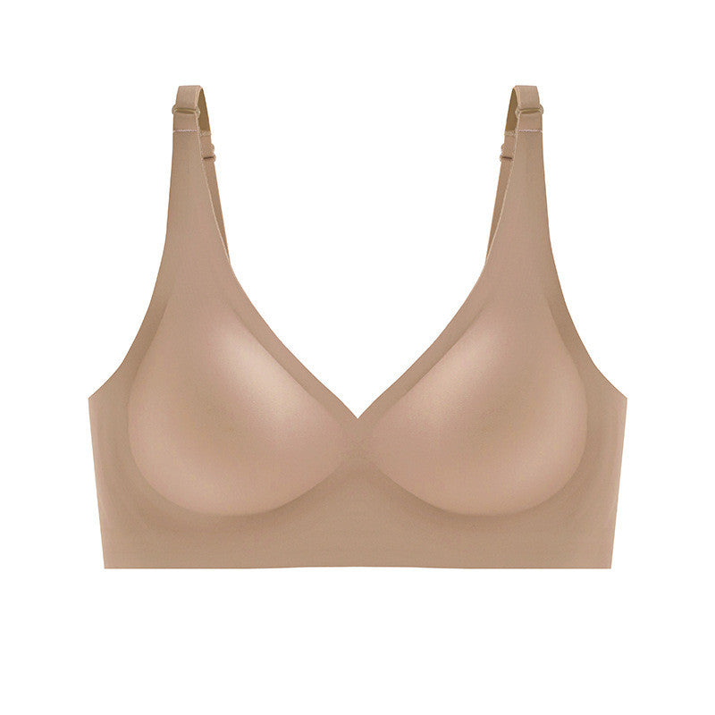『Brelira』Suji Bra Soft Support Anti-Sagging Seamless Bra Latex Full Coverage Wireless Breathable V Neck Underwear
