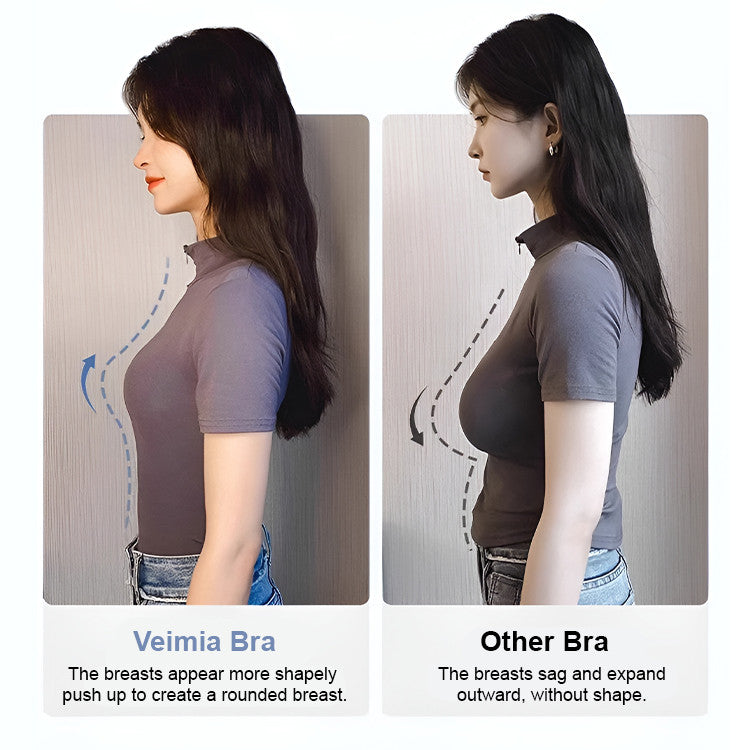 『Brelira』Letter Strap Bra Seamless Small Breasts Gathering Wireless Push Up Bra Breathable Anti-Sagging Women Underwear
