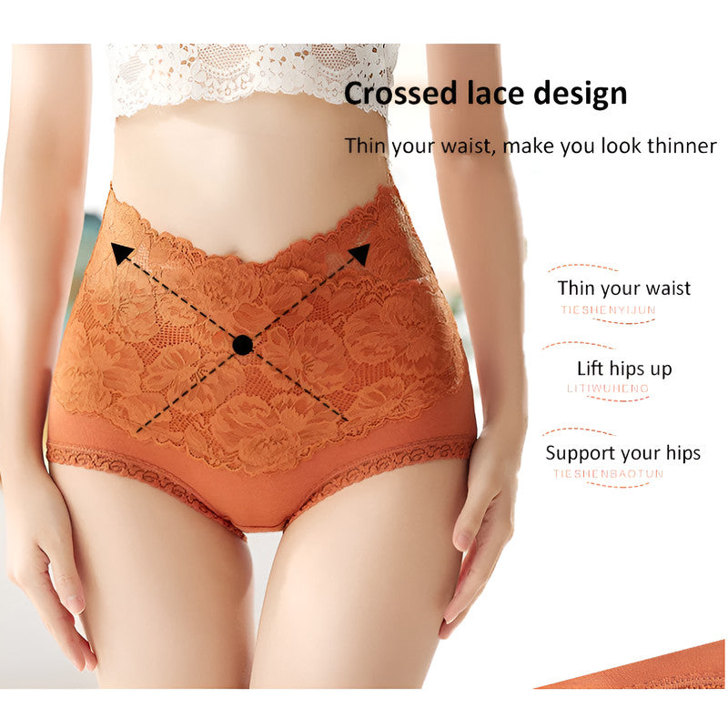『Brelira』High Waist Lace Panties with Ultra-Thin Comfort