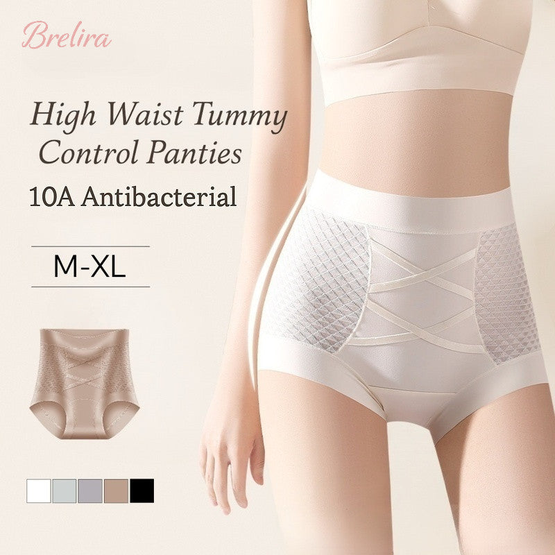 『Brelira』High Waist Tummy Control Panties 10A Antibacterial Seamless Hip Lift Ultra-Thin Cooling Breathable Shapewear