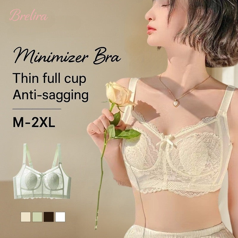 『Brelira』Lace Wireless Full-Cup Minimizer Bra – Lightweight & Anti-Sagging Support