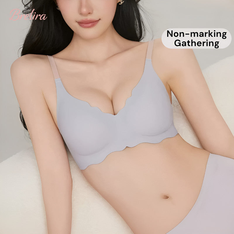 『Brelira』【Thai latex】Wireless Push Up Bra Women Small Chest Gathered Bra Anti-Sagging Breathable Seamless Underwear