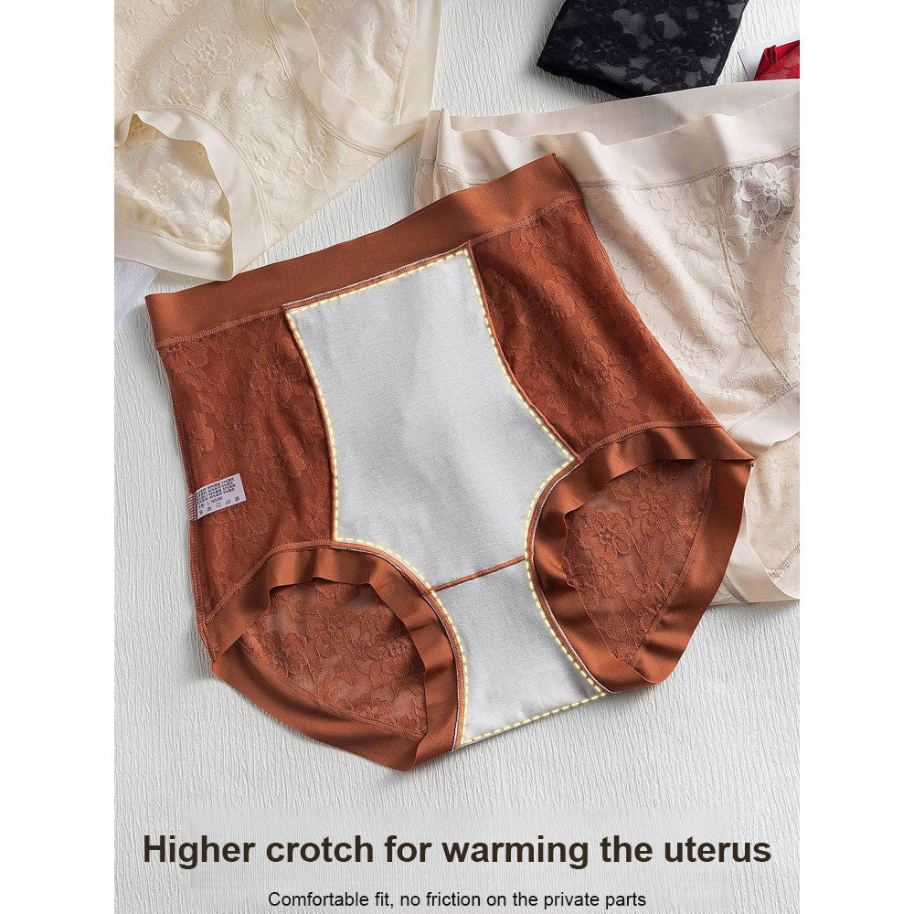 『Brelira』Women Sexy Lace Panties Plus Size High Waist Seamless Traceless Panty Ultra-Thin Breathable Underwear
