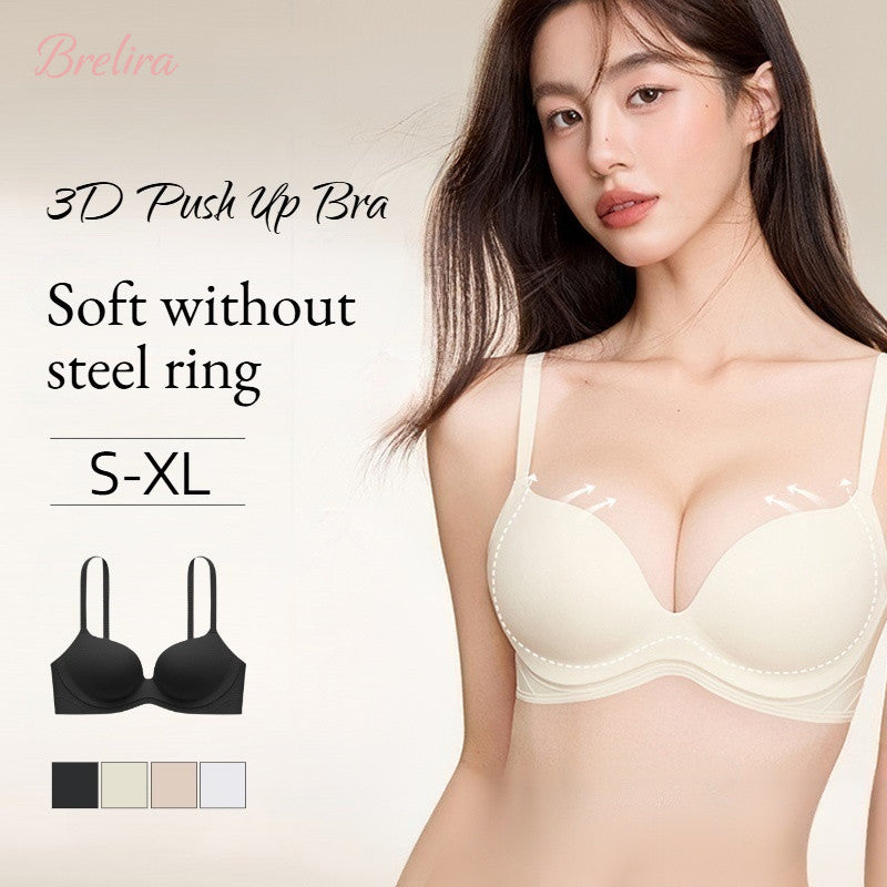 『Brelira』Seamless Push Up Bra Wireless Small Chest Gathered Adjustable Bra Women Lingerie