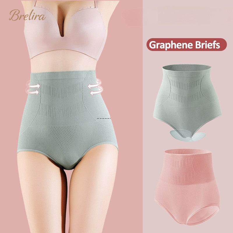 『Brelira』High Waist Cotton Panties with Antibacterial Comfort