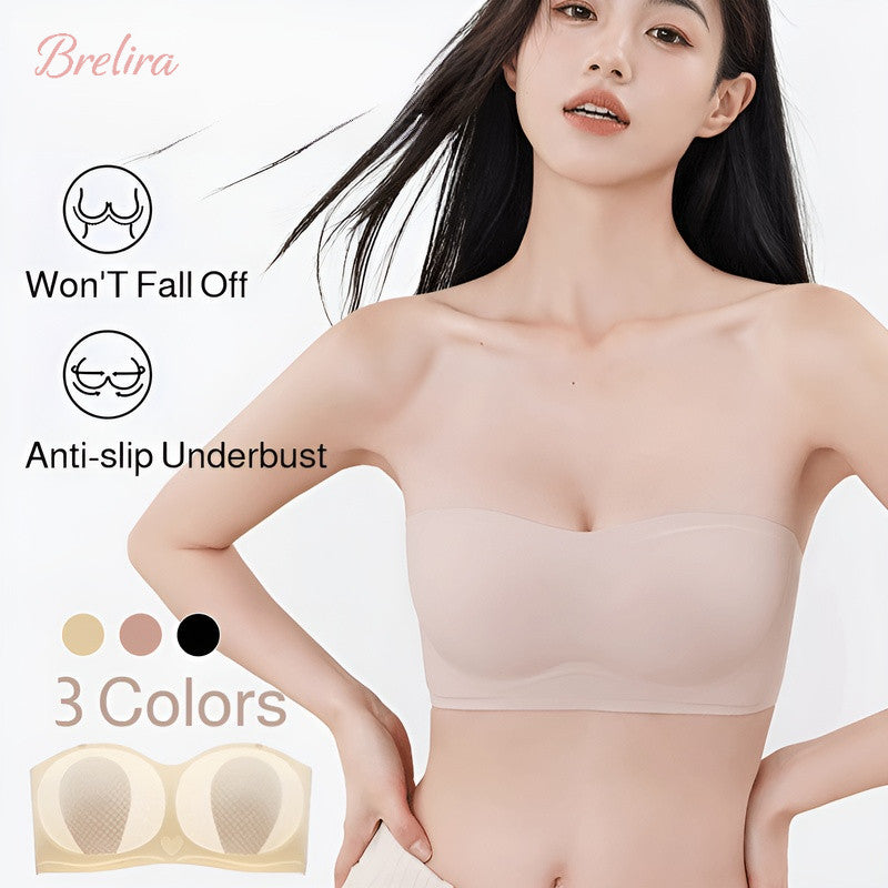 『Brelira』Ultra-Thin Strapless Bra Anti-Slip Rabbit Ear Cup Seamless Beauty Back Wireless Small Chest Push Up Bra Invisible Lingerie