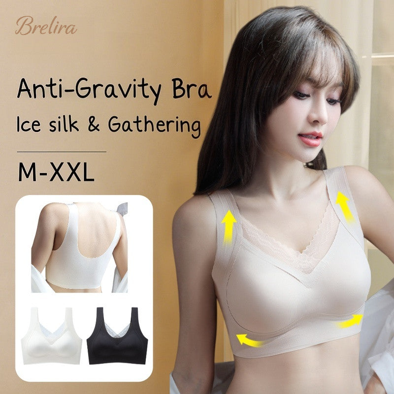 『Brelira』Anti-Gravity Ice Silk Bra Wireless Push Up Bra Anti-Sagging Beautiful Back Seamless Women Lingerie