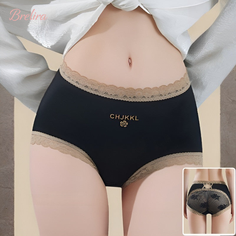 『Brelira』High Waist Lace Panties Tummy Control Butt Lift Ultra Soft Seamless Underwear Breathable Women Sexy Panties