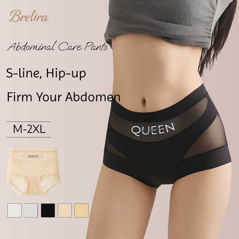 『Brelira』[Pear-Shaped Body Savior] Ice Silk High-Waisted Shaping Panties Tummy Control Pants Breathable  Cooling Antibacterial Body Shaping Briefs