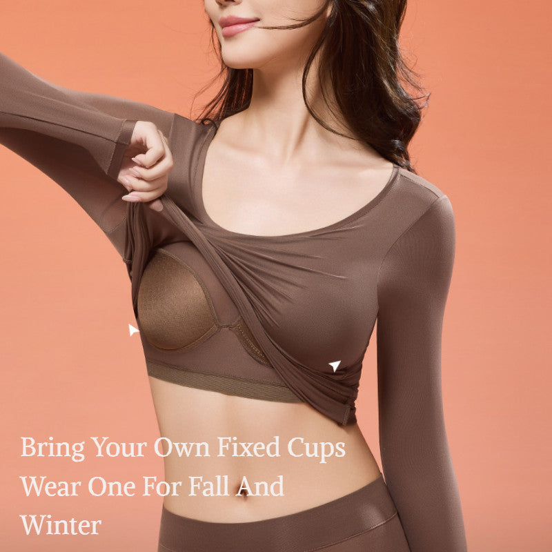 『Brelira』Ultra-Thin Thermal Long Johns Set – Built-In Bra, Seamless & Hyaluronic Acid Comfort