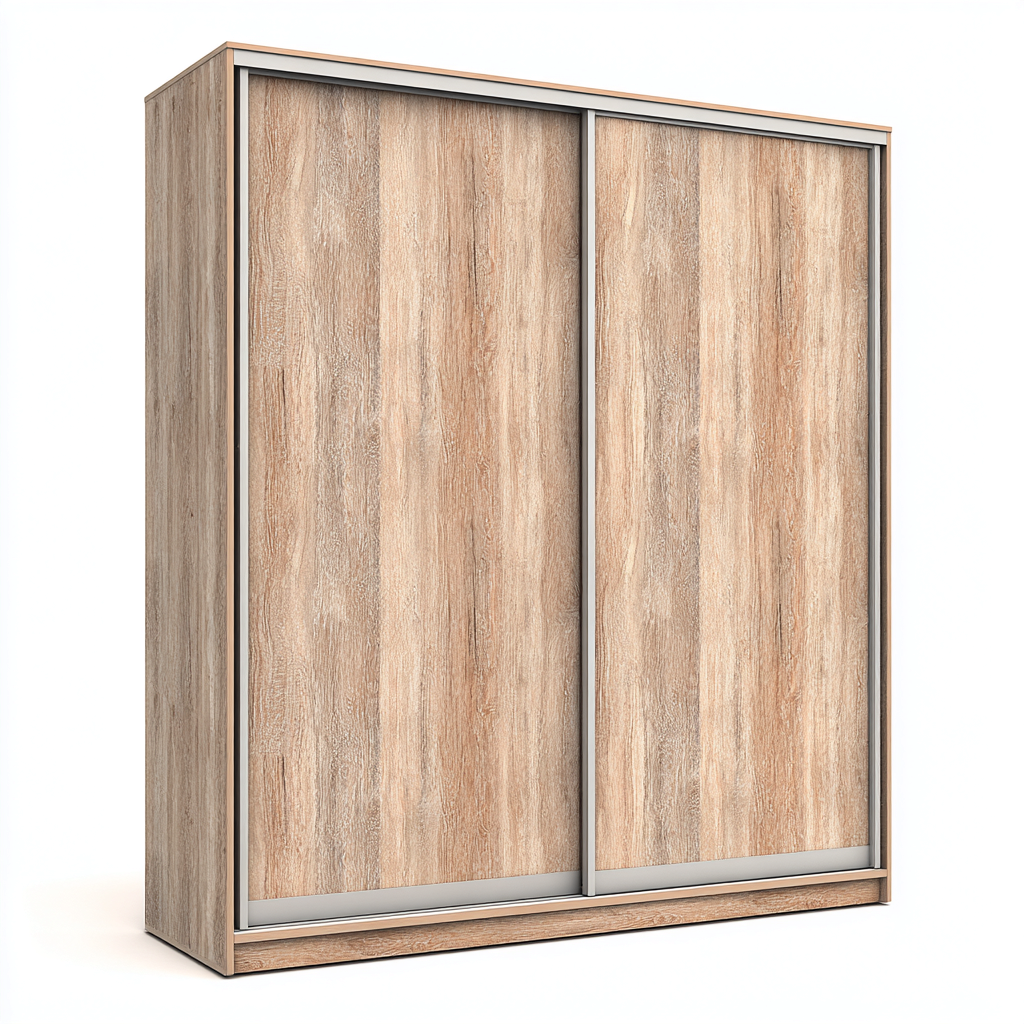 Wardrobes Sliding Door Wood Effect Design 200x60x200 cm - Brown - Modern Bedroom Storage-Denmyio