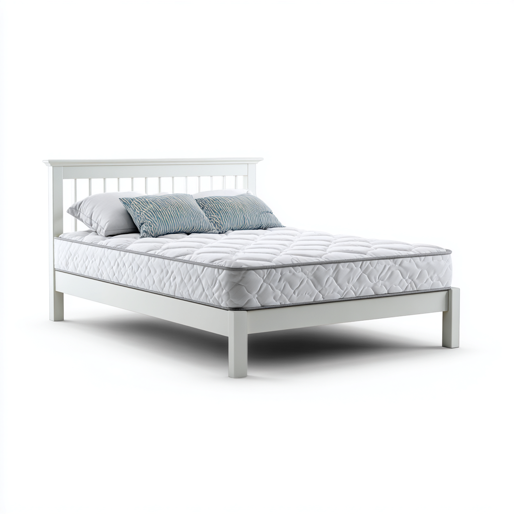Double Beds Wooden Bed Frame 200x180x105 cm - White - Modern Bedroom Bed-Denmyio