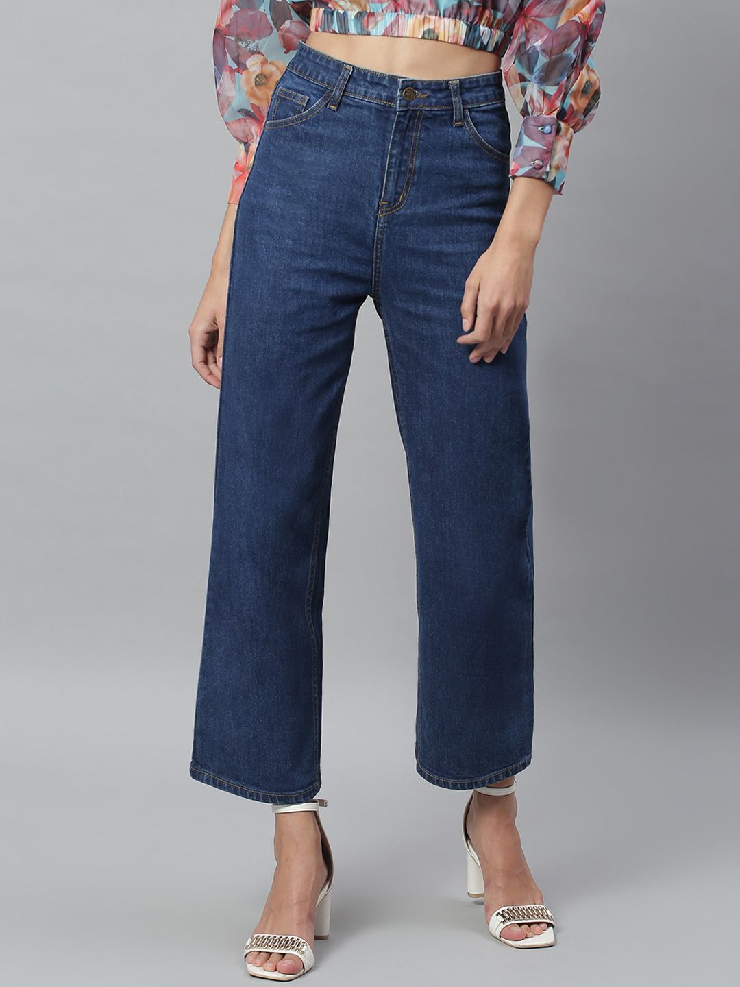 Kotty Women Blue Flared High-Rise Stretchable Jeans