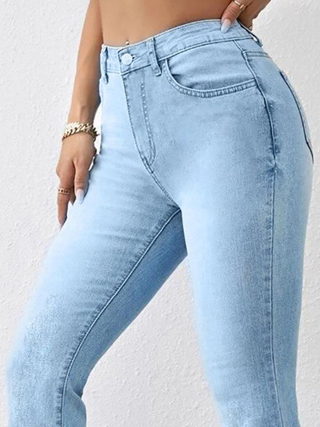Kotty Women Bootcut High-Rise Heavy Fade Clean Look Stretchable Jeans