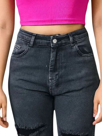 Kotty Women High-Rise Highly Distressed StretchableBootcut Jeans