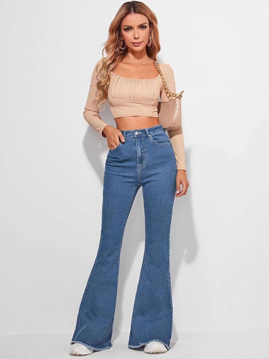 Kotty Women Bootilicious Bootcut High-Rise Stretchable Cotton Jeans