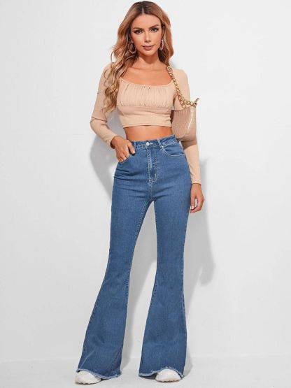 Kotty Women Bootilicious Bootcut High-Rise Stretchable Cotton Jeans