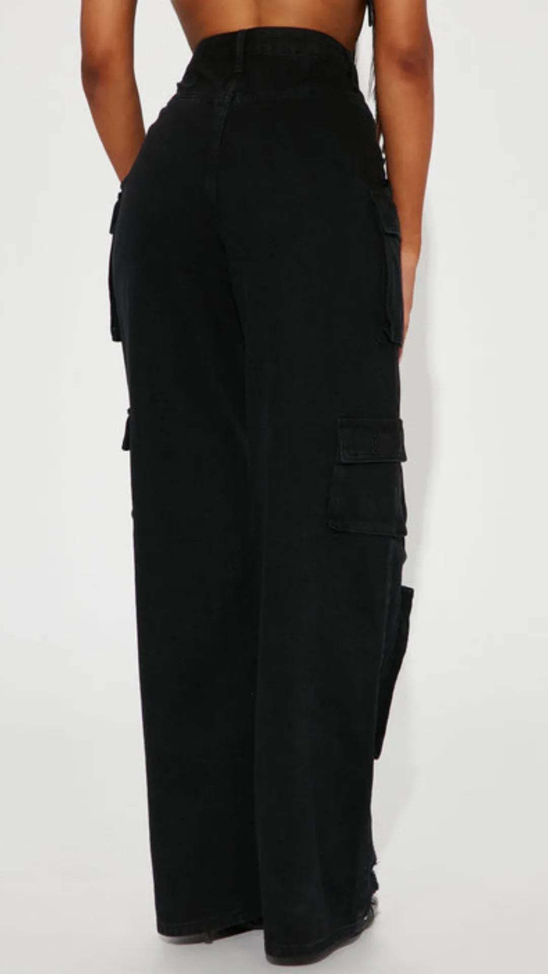 Black Distress Cargo Pants - UrbanClubCo.
