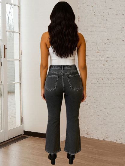 Kotty Women Bootcut High-Rise Mildly Distressed Stretchable Jeans
