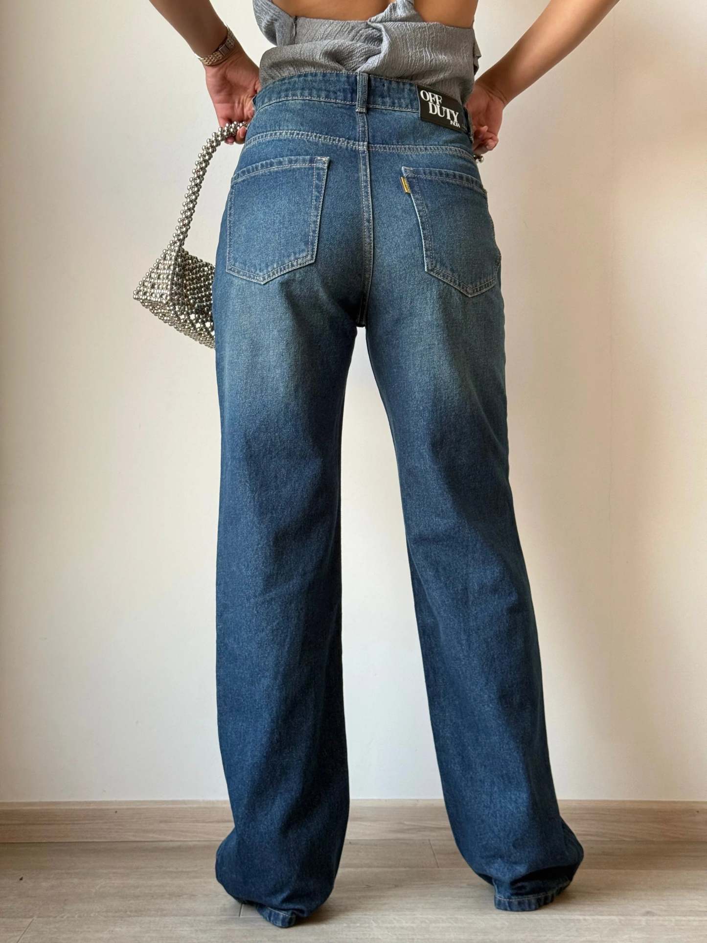 Aged Rust Blue Loose Straight Fit Jeans - trueweaver.in