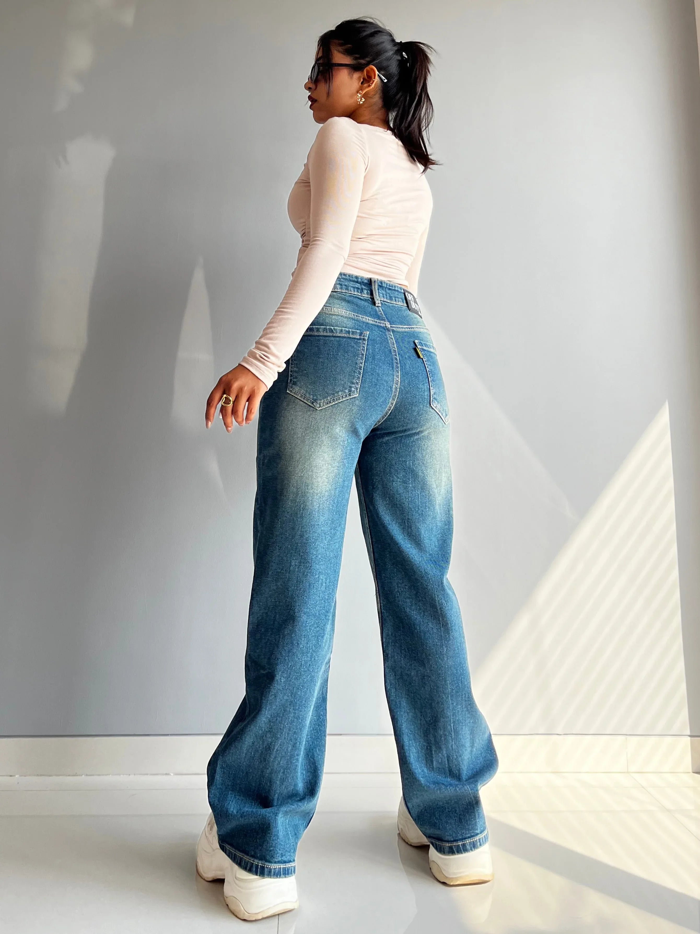 90's Blue Ripped Baggy fit Jeans - trueweaver.in