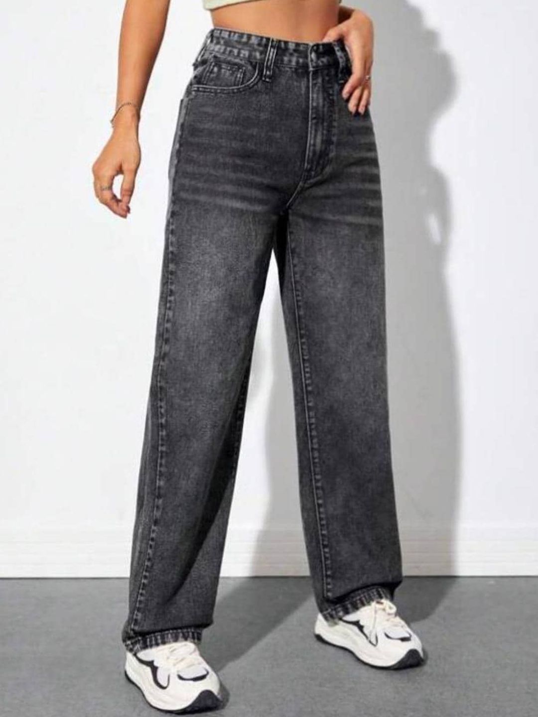 Kotty Women Grey Jean High-Rise Light Fade Stretchable Jeans