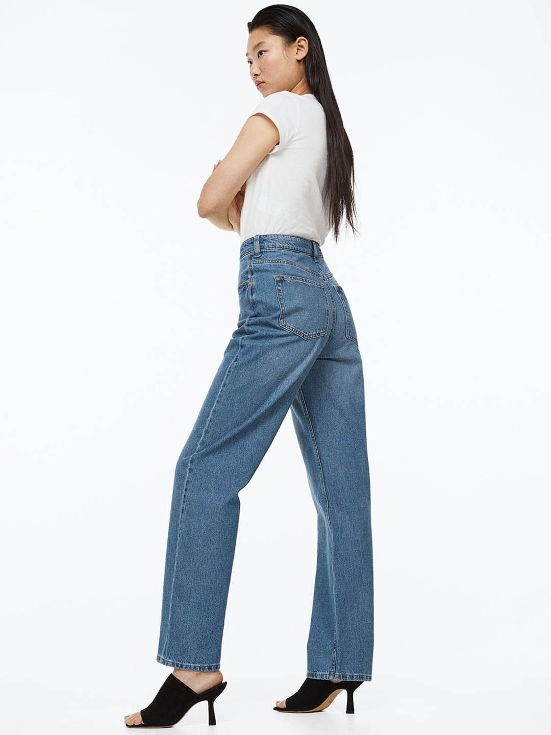 Kotty Women Blue Jean Straight Fit High-Rise Light Fade Stretchable Jeans