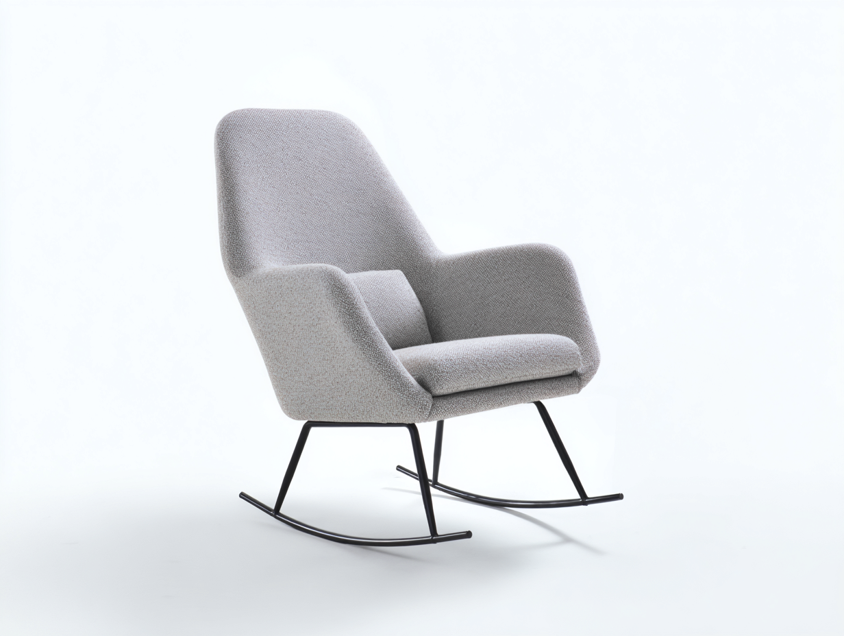 Rocking Chair Fabric Upholstery 78x88x98 cm - Grey - Modern Relaxation Seating-Havenmynest