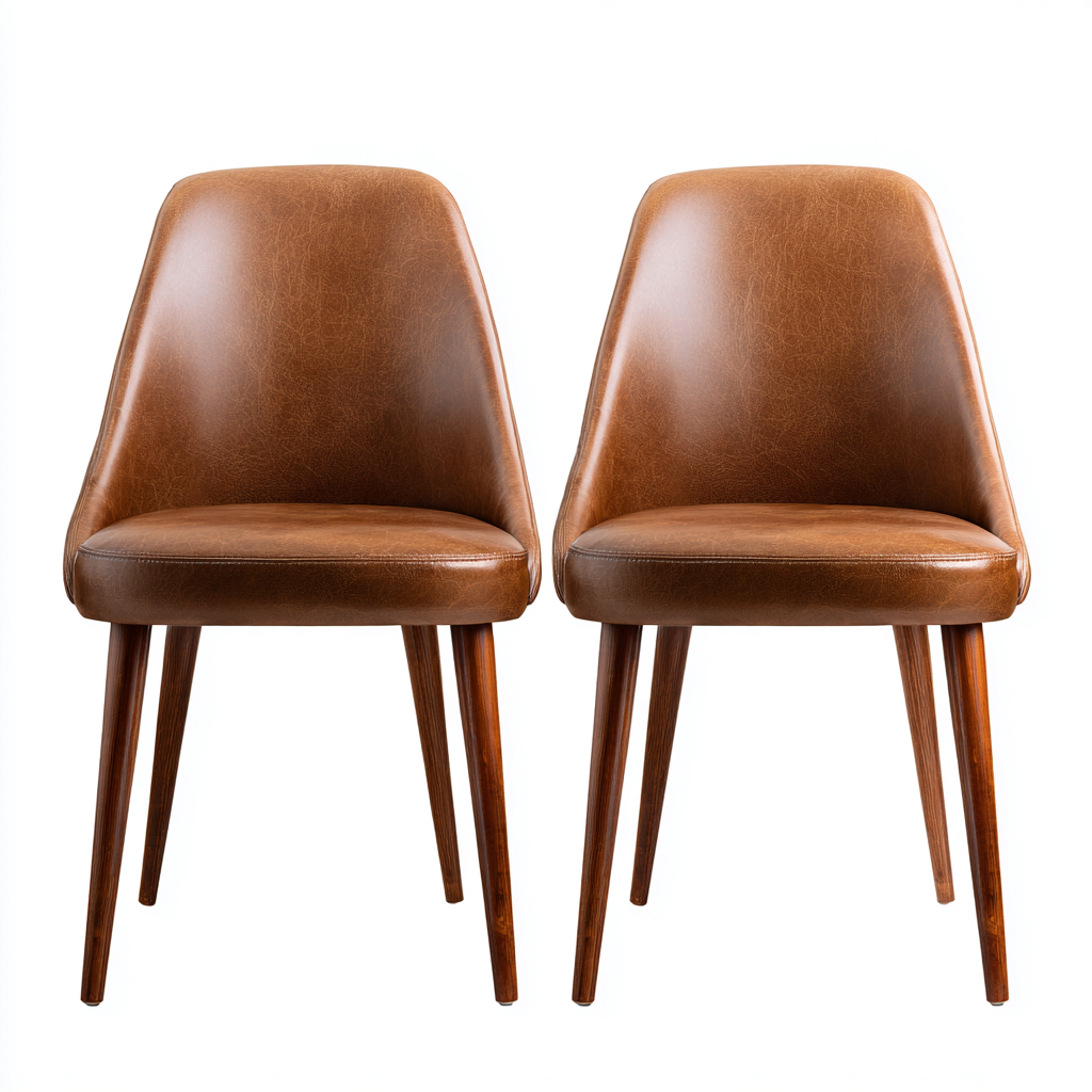 Dining Chair Upholstered PU Leather 46x54x82 cm - Brown - Modern Dining Seating Set-Havenmynest