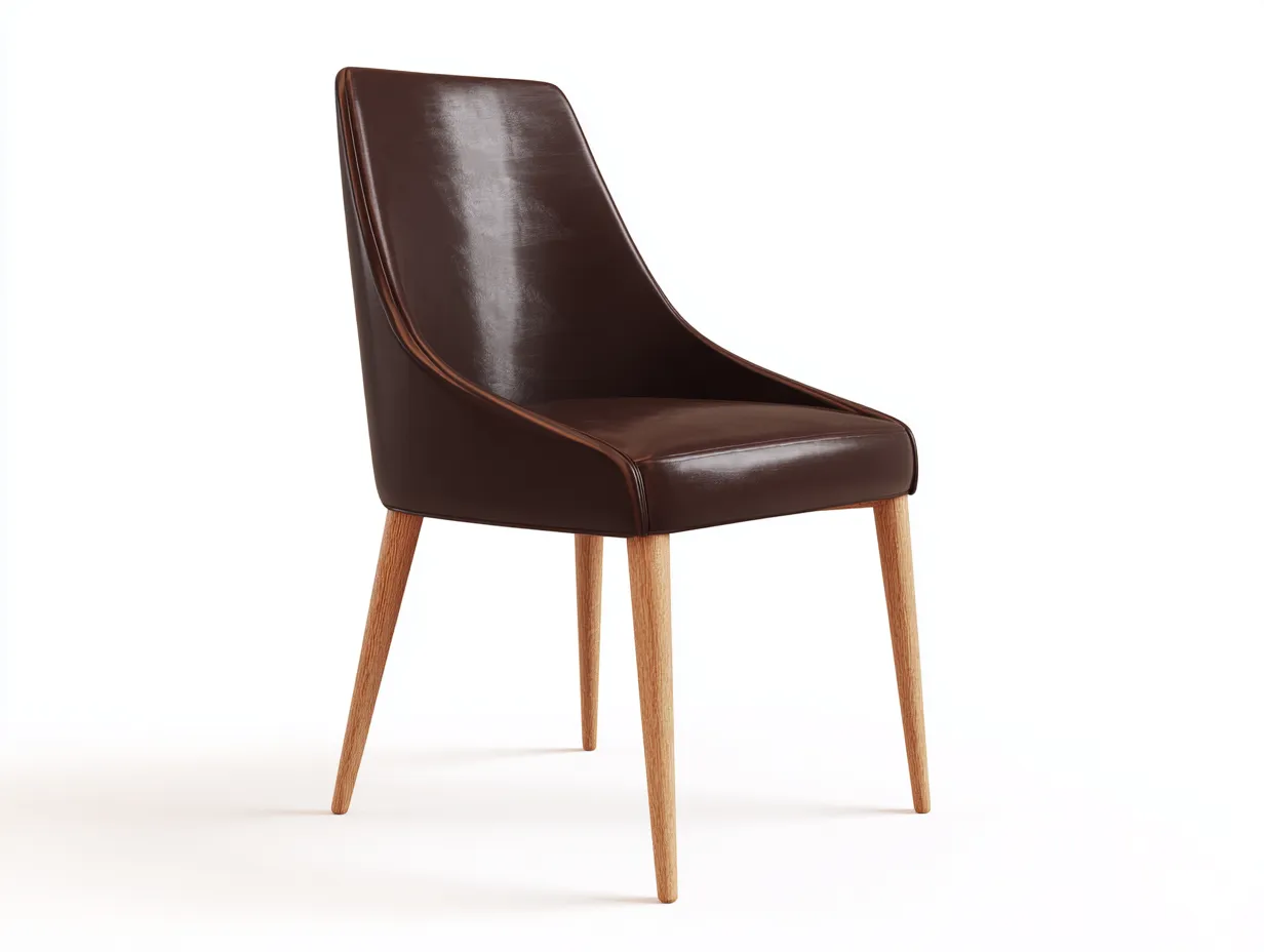 Dining Chair-PU Leather-Wood-48x54x80 cm-Dark Brown-Modern Minimalist Style-Nestgetden