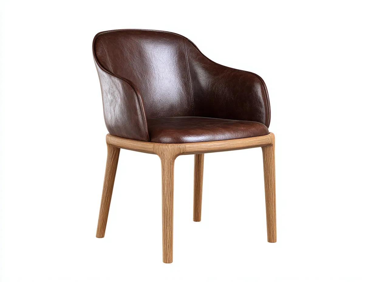 Dining Chair-PU Leather-Wood-52x56x78 cm-Dark Brown-Modern Contemporary Style-Nestgetden
