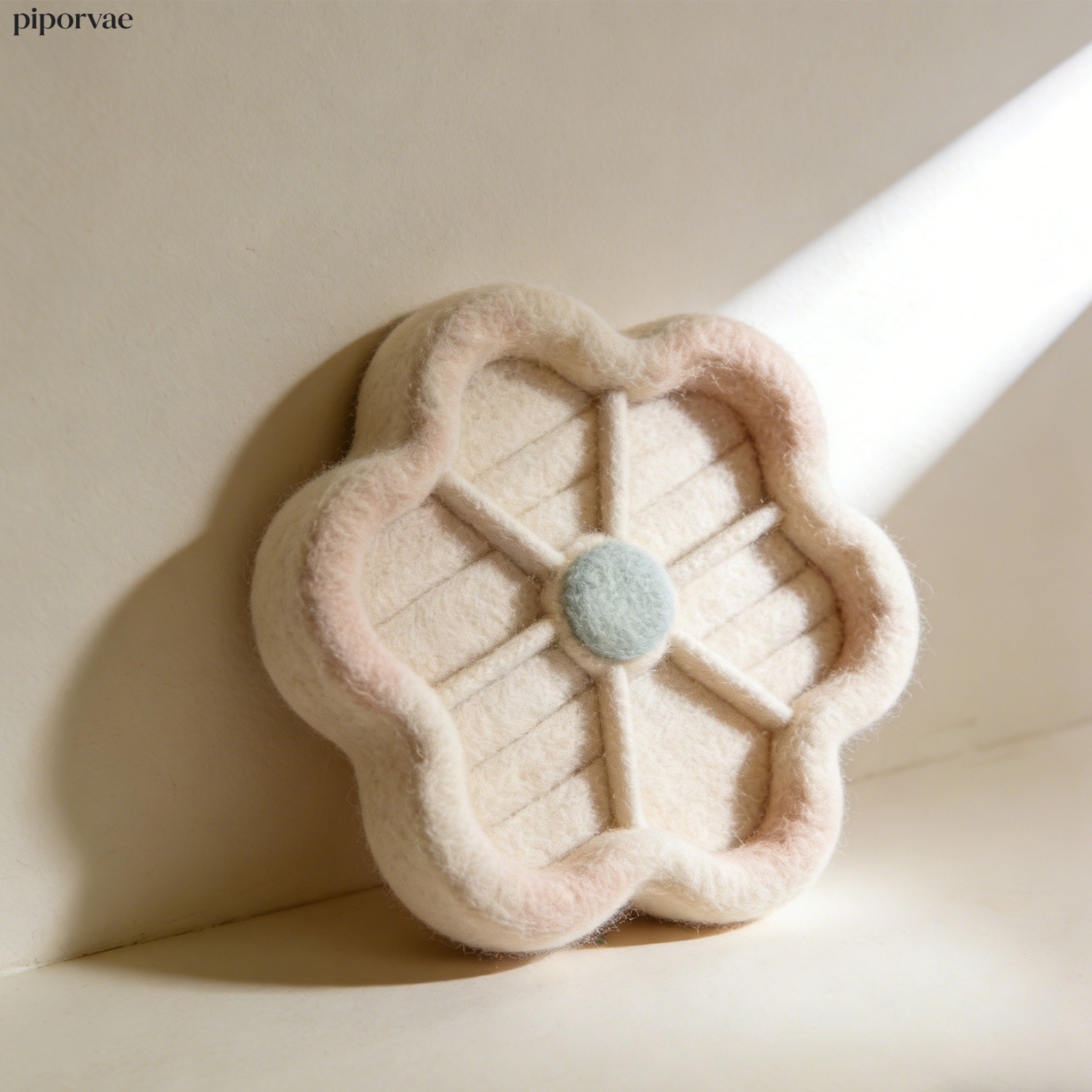 羊毛氈耳環收納盒內部分隔設計