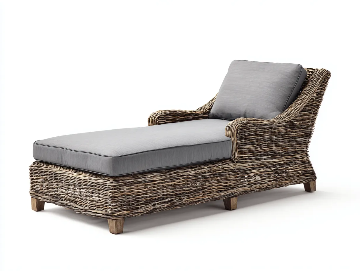 Outdoor Sun Loungers-Wicker Rattan-Wood-193x70x80 cm-Grey-Brown-Modern Leisure Style-Sofamyhub