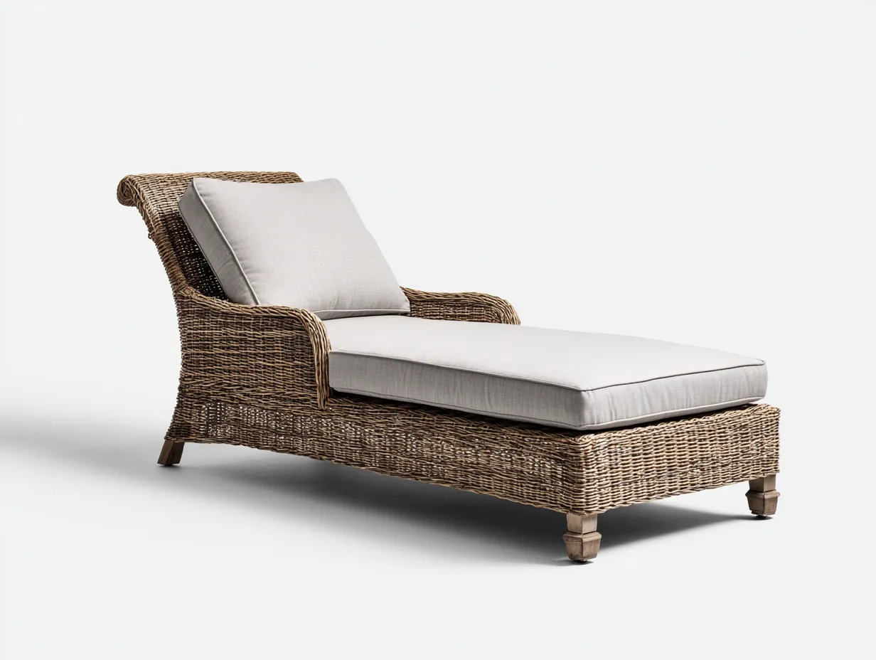 Outdoor Sun Loungers-Wicker Rattan-Wood-189x67x78 cm-Light Grey-Brown-Modern Relaxing Style-Sofamyhub