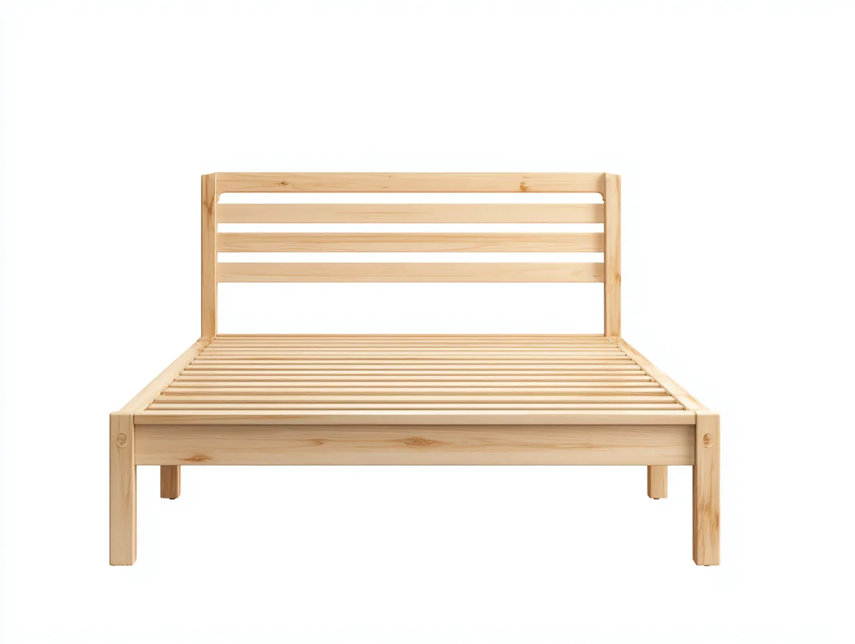 Double Beds - Solid Wood - 198x140x92 cm - Natural Wood - Scandinavian Minimalist-Sofamyhub