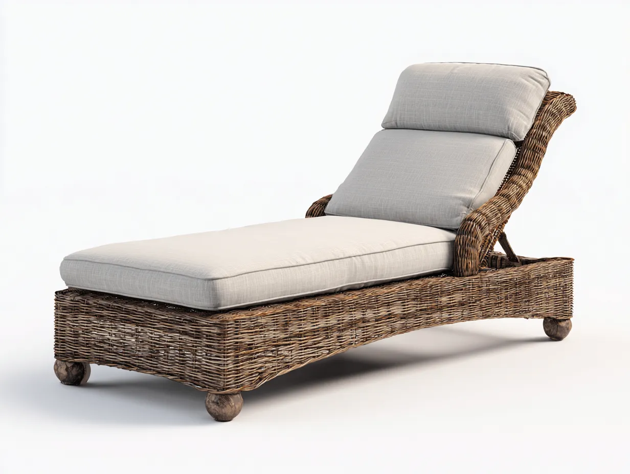 Outdoor Sun Loungers-Wicker Rattan-Wood-197x72x85 cm-Beige-Brown-Modern Curved Relaxation Style-Sofamyhub