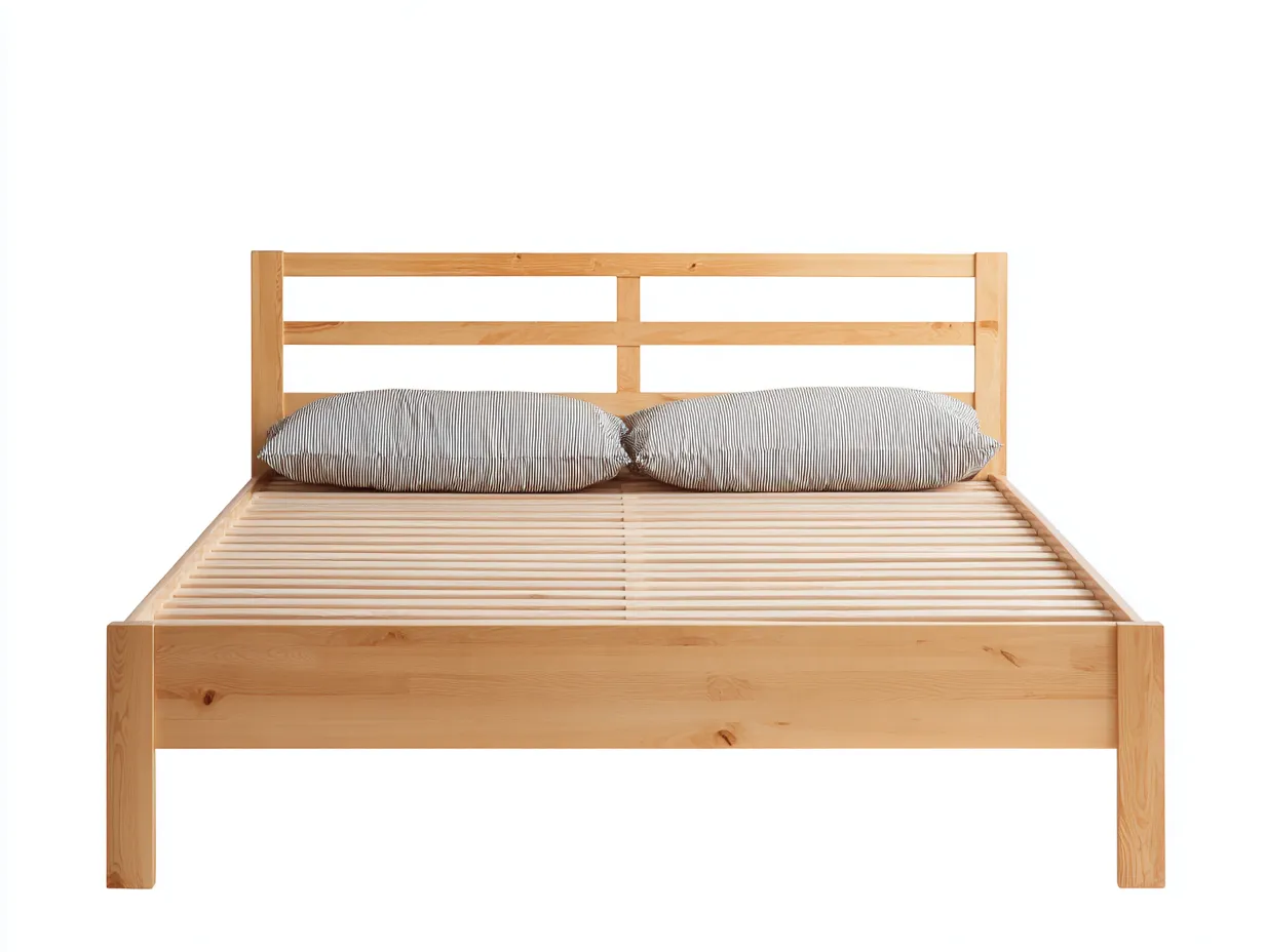 Double Beds - Solid Wood - 200x138x94 cm - Natural Wood - Modern Minimalist-Sofamyhub