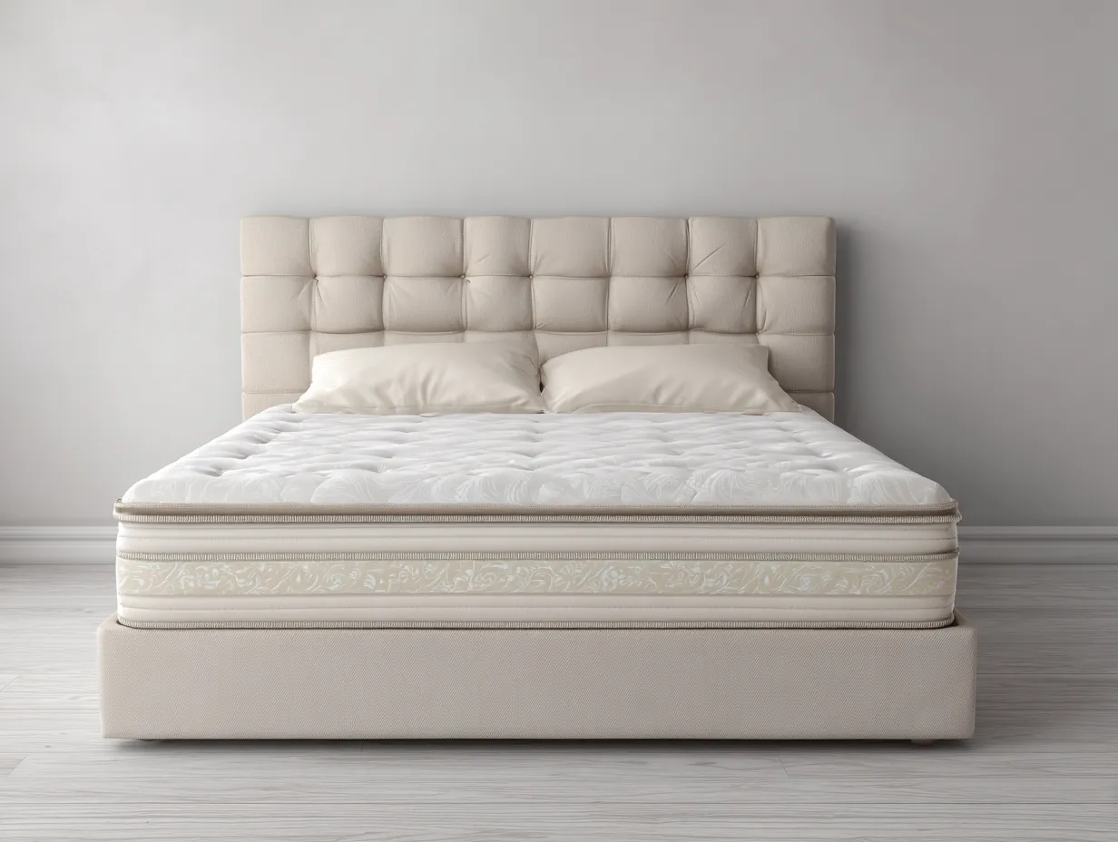 Double Beds - Fabric-Wood - 207x150x110 cm - Beige - Contemporary Upholstered-Sofamyhub